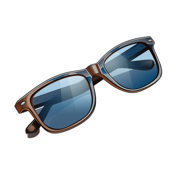 Stylish sunglasses with a black frame and yellow-tinted lenses png