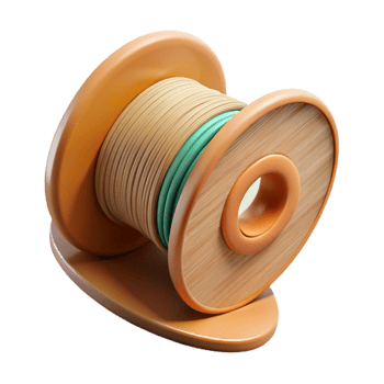 elegant vintage D Printing Filament Spool Variety Transparent Background high resolution png