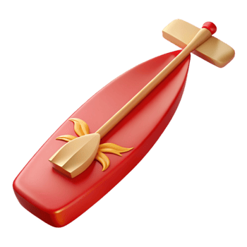dramatic traditional Dragon Boat Festival Paddles in Water Transparent Background authentic png