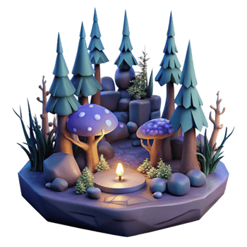 elegant abstract Dreamlike Forest Isolated with Soft Lighting genuine png