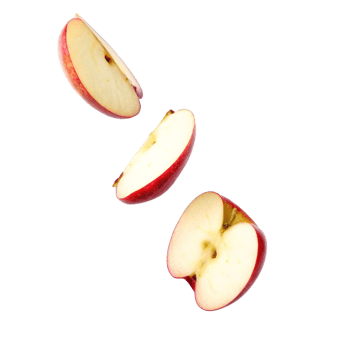 Three Slices of Red Apple Falling Against Black Background Fresh Fruit Healthy Eating png