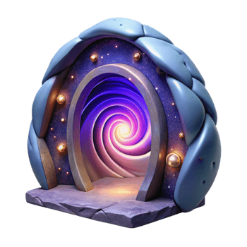 elegant abstract Dream Portal with Swirling Nebula Isolated on Transparent Background detailed png