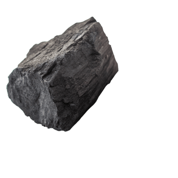 A CloseUp View of a Single Piece of Black Charcoal on a Black Background png