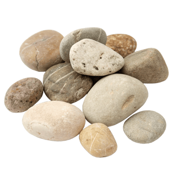 A Collection of Smooth River Rocks in Varying Shades of Beige Brown and Gray png