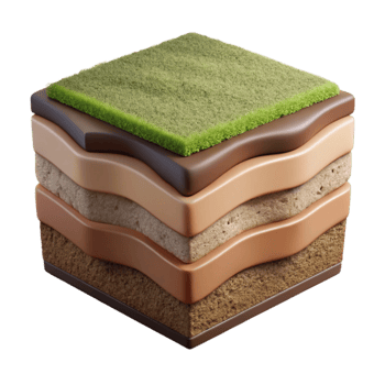serene minimalist D Rendered Soil Layers Isolated Cross Section professional png