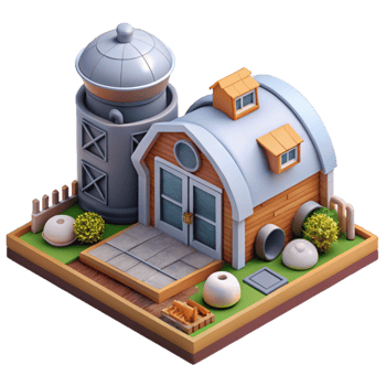 elegant classic D Rendered Space Farm Module Isometric View Cutout premium png