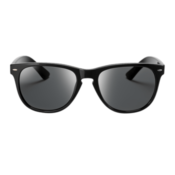 Classic black sunglasses featuring a sleek frame and dark lenses png