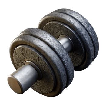 beautiful minimalist Dumbbell Icon Cutout Black and White genuine png