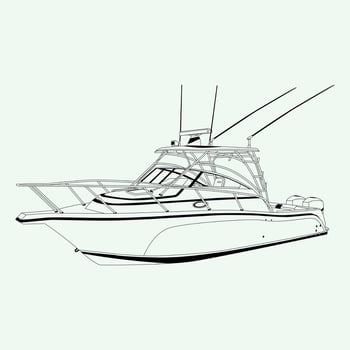 Boat One Color image Illustration vector