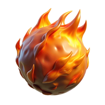 dramatic contemporary Dynamic Fireball Synesthesia Transparent Background with Intense Heat original png
