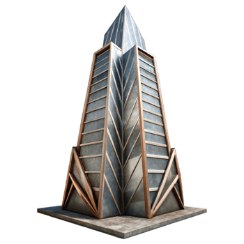 beautiful modern Dynamic Skyscraper Angled View Cutout original png
