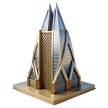 magnificent artistic Dynamic Skyscraper Angled View Cutout genuine png