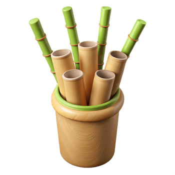 magnificent classic Eco Friendly Bamboo Straws Transparent Background premium png