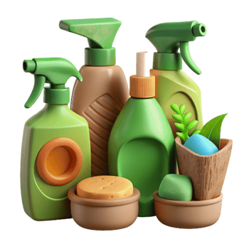 wonderful contemporary Eco Friendly Cleaning Products Isolated 4K png