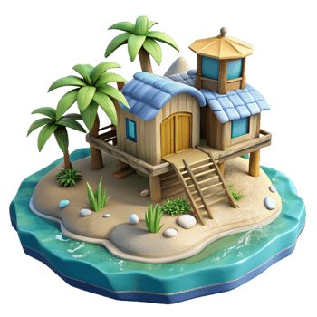 dramatic minimalist Eco Friendly Ocean City Habitat Isolated detailed png