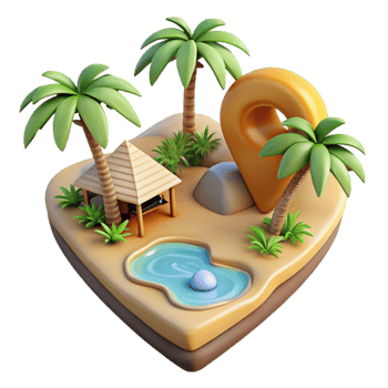 magnificent abstract Eco Tourism Destination Cutout Tropical Island premium png