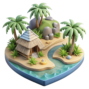extraordinary rustic Eco Tourism Destination Cutout Tropical Island high resolution png