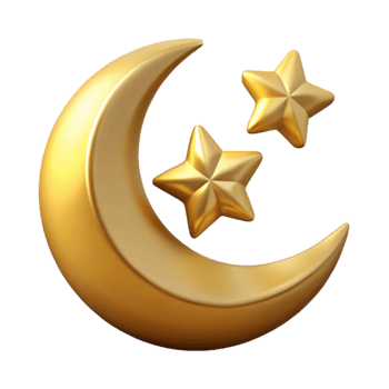 stunning creative Eid Mubarak Crescent Moon with Stars Cutout exclusive png