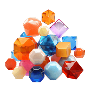 Collection of colorful gemstones sparkling with radiant reflections png