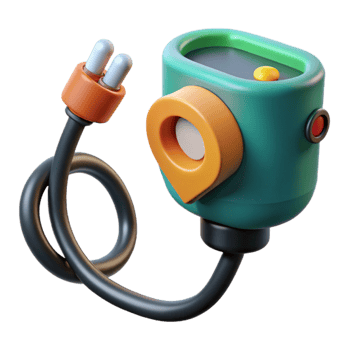 dramatic vintage Electric Car Charging Cable Isolated Cutout authentic png