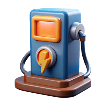 serene rustic Electric Car Charging Station Transparent Element exclusive png