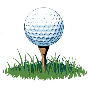 Golf ball on tee vector