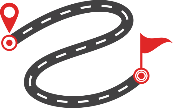Concept of plan with an easy route A difficult option B and real life way. Expectation and reality png