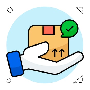Premium download icon flat of parcel care vector