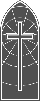 Gothic church window frame with medieval pattern. Stained glass cathedral arch. Vintage catholic architecture element. Renaissance outline decorations with cross png