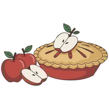 Apple pie illustration vector