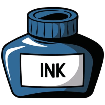 Ink pot illustration vector