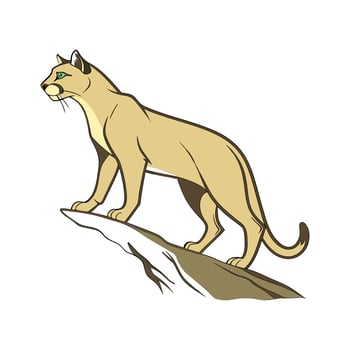 Elegant African Golden Cat on White Background vector