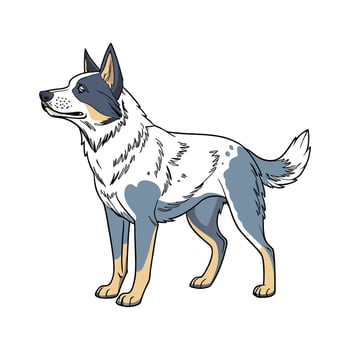 Stylish Australian Cattle Dog Illustration. vector