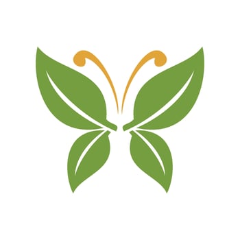 Green Butterfly Leaves Wing Logo Template Illustration Design. EPS 10. vector