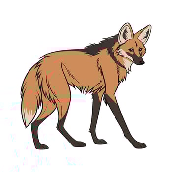 Maned Wolf CloseUp vector