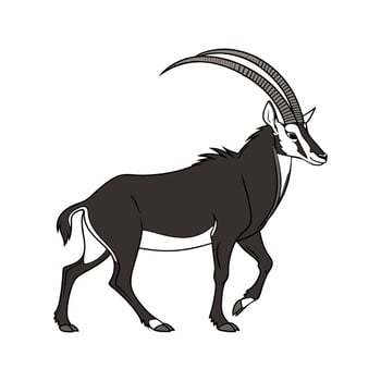 Sable Antelope in Natural Habitat vector