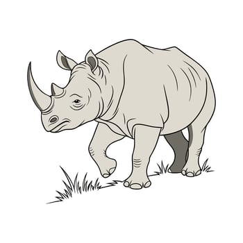 Sumatran Rhino CloseUp vector