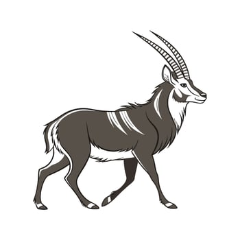 Waterbuck Antelope CloseUp vector
