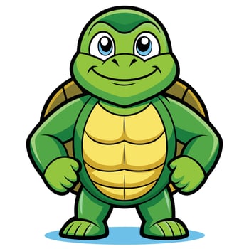 Logo Illustration of a Cute Turtle Mascot with Cartoon Style vector
