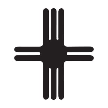 Unique Zia Symbol Design Featuring Triple Lines for Graphic Projects vector