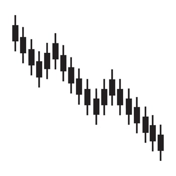 Downward Stock Market Trend Candlestick Chart Illustration Data Analytics vector