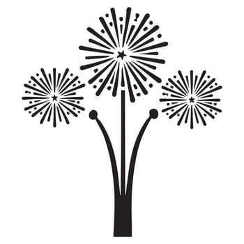 Dynamic Firework Show Silhouette Illustration for Celebrations vector