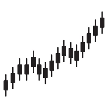 Stock Market Chart Up Trend Silhouette Illustration vector