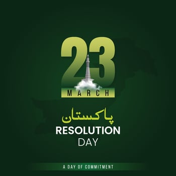 23rd March Pakistan Day Creative Illustration Green Background Template vector