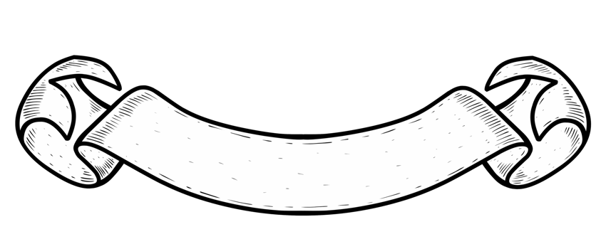 Handdrawn Illustration of banner ribbon isolated png