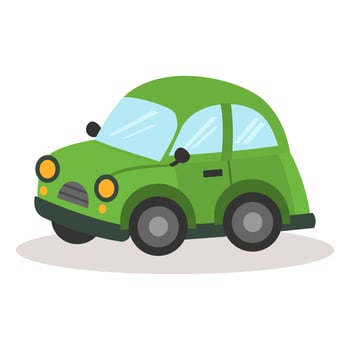 Cute green car illustration isolated on white background vector