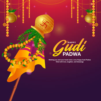 Happy Gudi Padwa Festival background, for Celebration of India vector