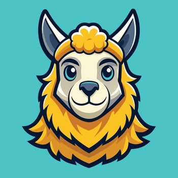 Playful and Expressive Llama Mascot Character in Style vector