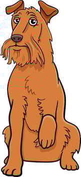 cartoon Irish Terrier purebred dog character giving a paw vector