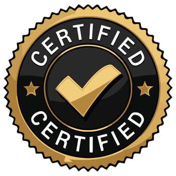 Golden certified icon vector